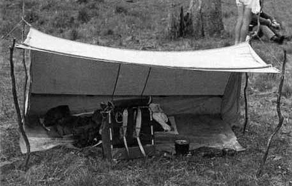 Bob Steel's 'abdulled' tent, 1964.
